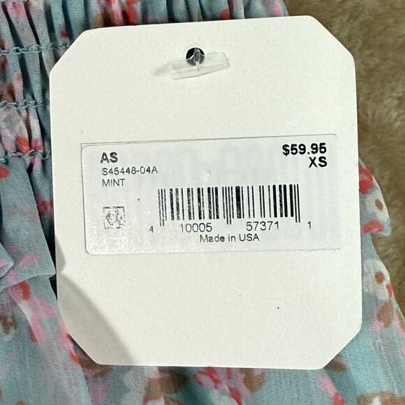 Altar’d State Floral Ruffle Smocked Mini Skirt Blue Pink Boho Feminine NWT | XS - Picture 7 of 9